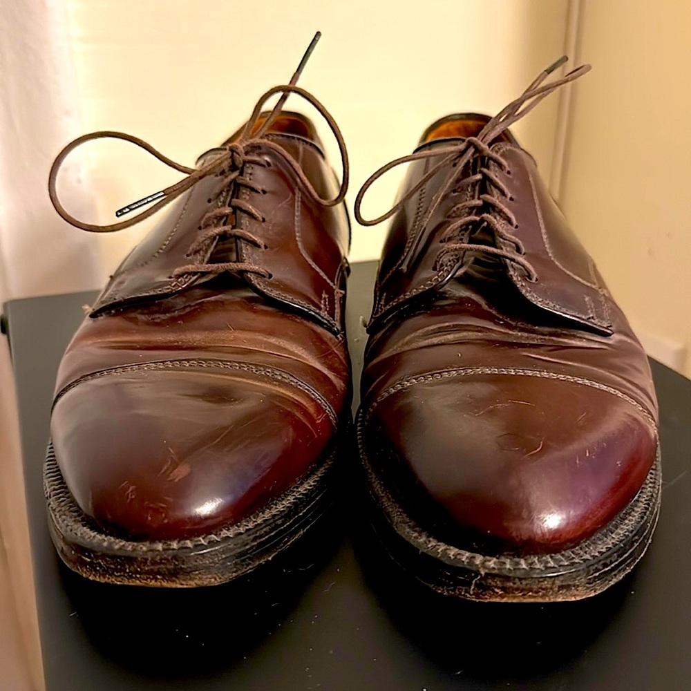 EUC Alden shell Cordovan cap toe Oxford bulcher